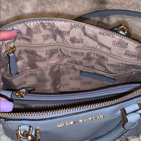 Baby Blue Michael Kors Satchel Purse & Wallet Set - Picture 6 of 7
